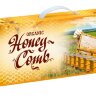 Коробка для сотового меда ЦВЕТНАЯ ("НАТУРАЛЬНЫЙ Сотовый мед", на 1 рамку Магазин - 145 мм)