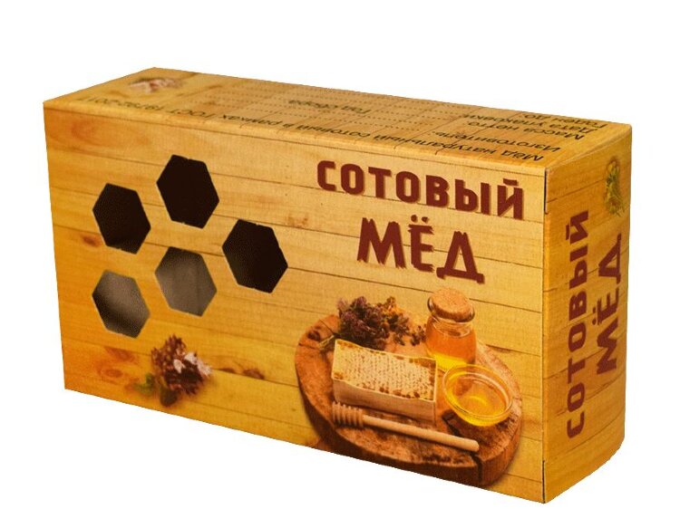 Упаковка "Сотовый мед на пеньке" для секционного мёда, 130×70×40мм